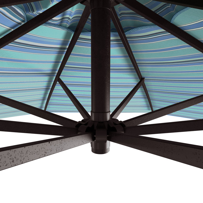 Parasol en porte-à-faux octogonal 9 pi Jiles, Sunbrella® Dolce à rayures oasis