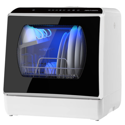 AIRMSEN 50 dBA Portable Countertop Dishwasher with 5L Built-in Water Tank