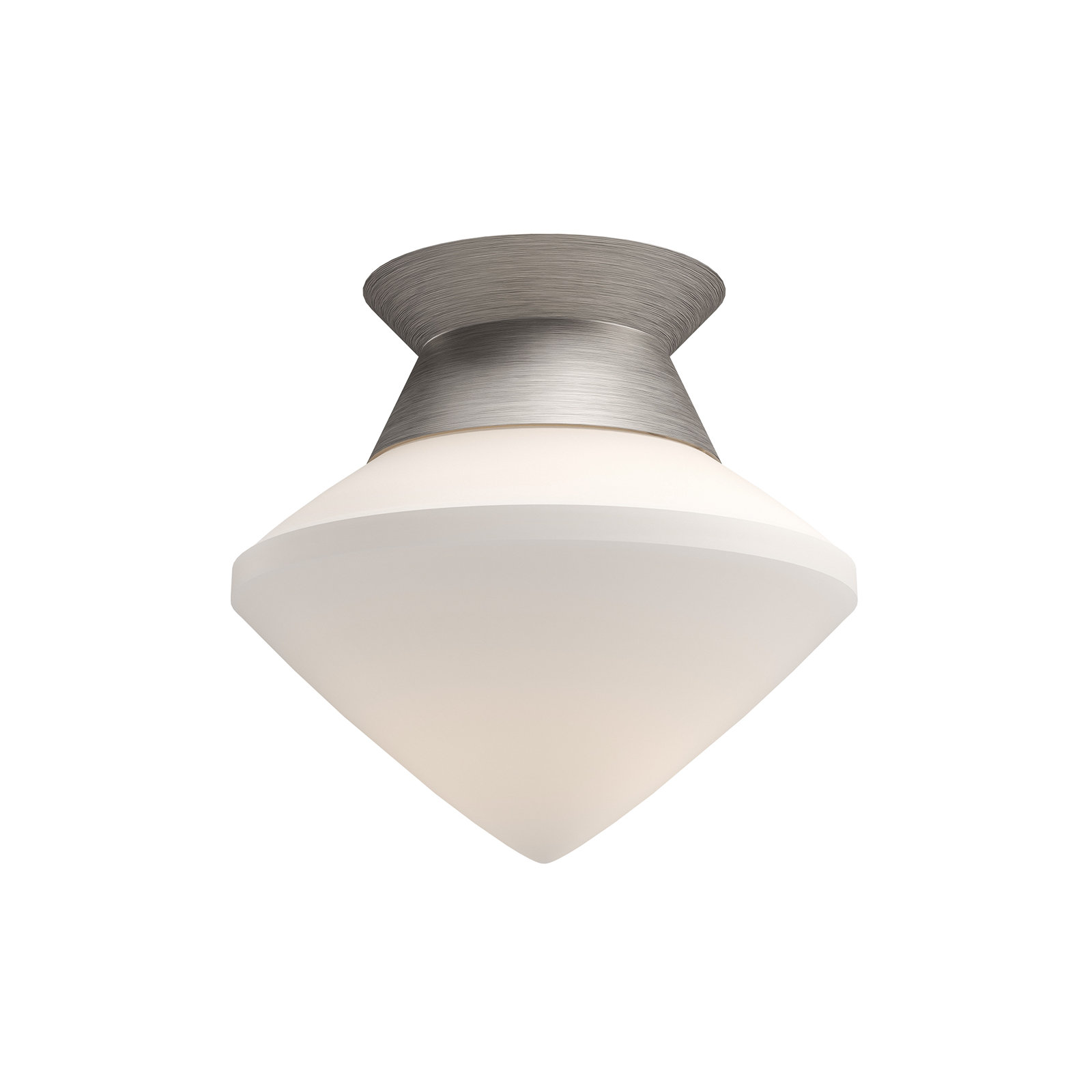 Orrin Single Light Glass Flush Mount, Brushed Nickel