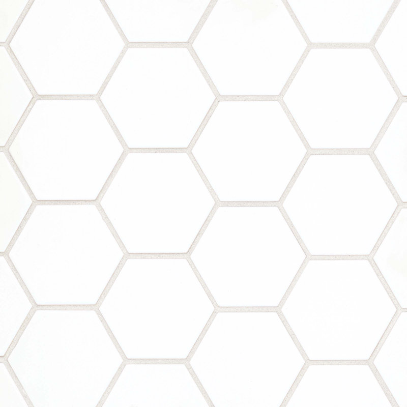 Hedron 4" x 5" Ceramic Tile, White