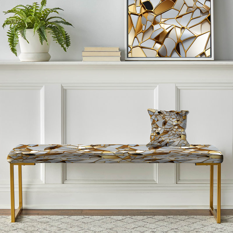 Banc en marbre doré et blanc Opole