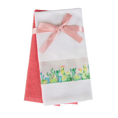 Ensemble de 2 serviettes 100% coton Adelgund