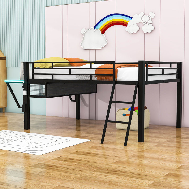 Janelyn Kids Loft Bed with Drawers, Full