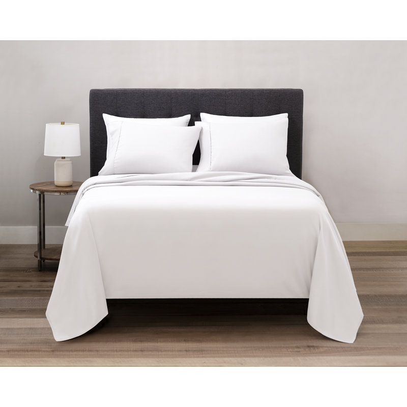 Microfiber Twill Sheet Set, Queen , White 