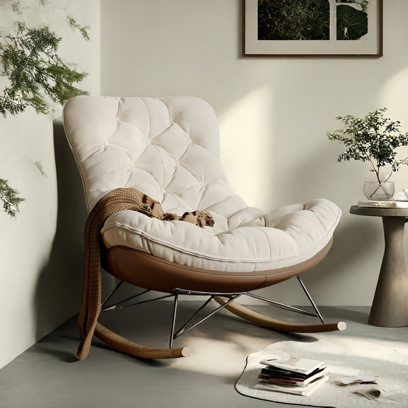 Chaise berçante moderne rembourrée