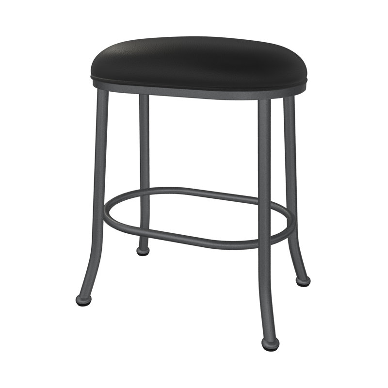 Tabouret de bar et de comptoir Evander, Tabouret de bar (siège d'une hauteur de 30 po), Gris, Noir, noir, noir, noir