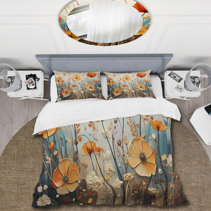 Ensemble de housse de couette Orange Seasonal Flowers Seasonal Collage II - Seasonal Flowers