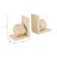 Set Of 2 6" Travertine Cube On Base Bookends, Tan