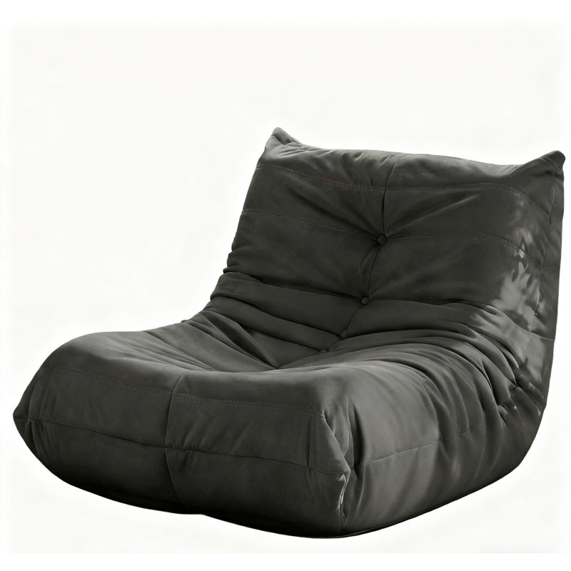 Fauteuil d'appoint luxueux avec coussins capitonnés, Gris