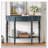Half Moon Console Table with Drawer & Shelf-1997975601