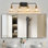 Applique murale moderne 31 po à 4 lumières pour meuble-lavabo 31 po - Luminaire de salle de bain noir et doré avec abat-jour en verre transparent, lampe murale industrielle pour miroir, meuble-lavabo et espaces de vie (ampoule non incluse)