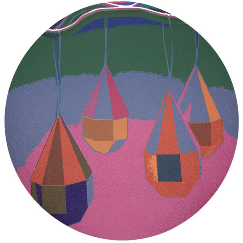 Ornaments Pebble 16" Vinyl Placemat, Pink Neon