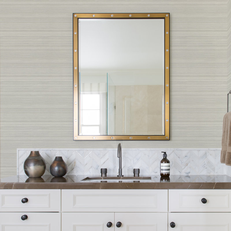 Striped Wallpaper Roll, Light Gray