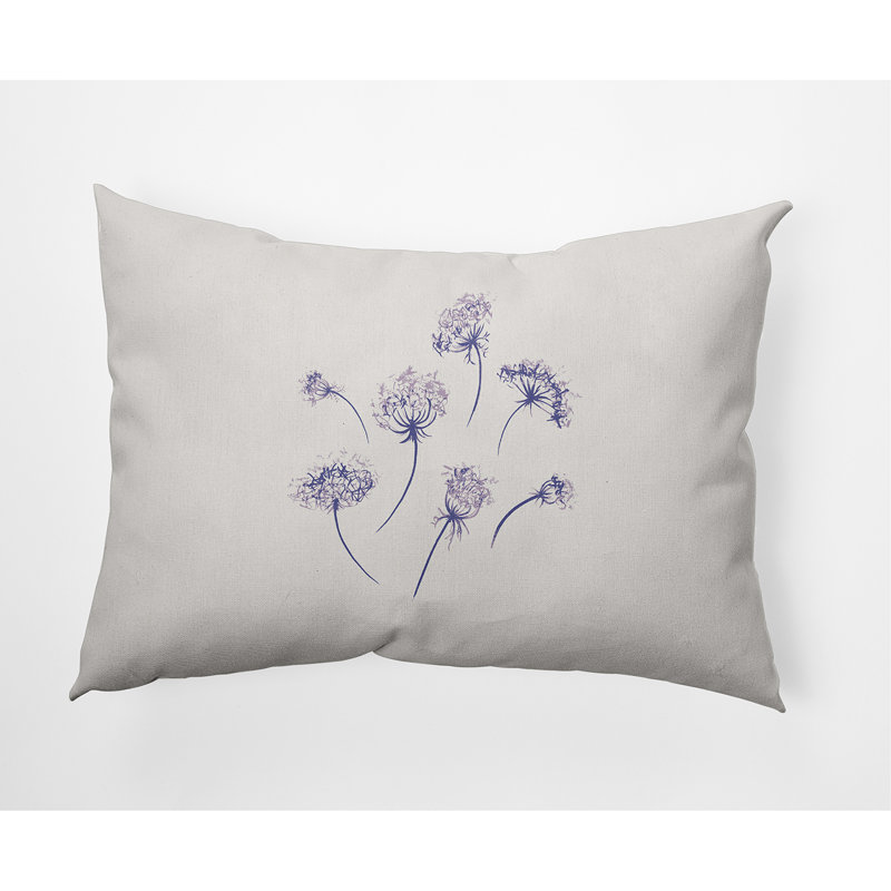 Floral Reversible Throw Pillow, Purple