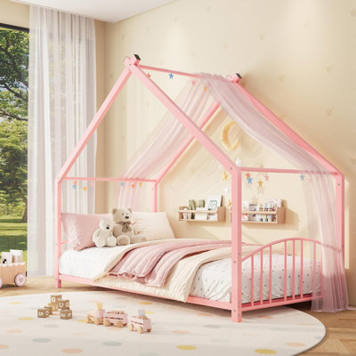 Twin Size Floor Bed with House Frame