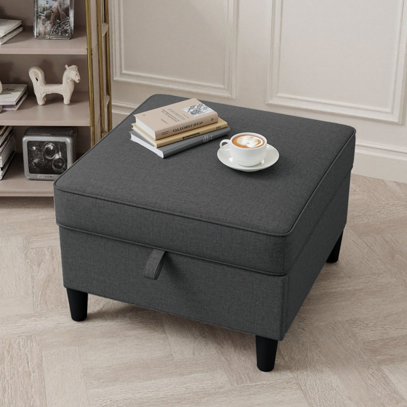 Repose-pieds avec rangement, repose-pieds pour la maison, Gris foncé