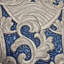 Papier peint damassé baroque bleu marine beige
