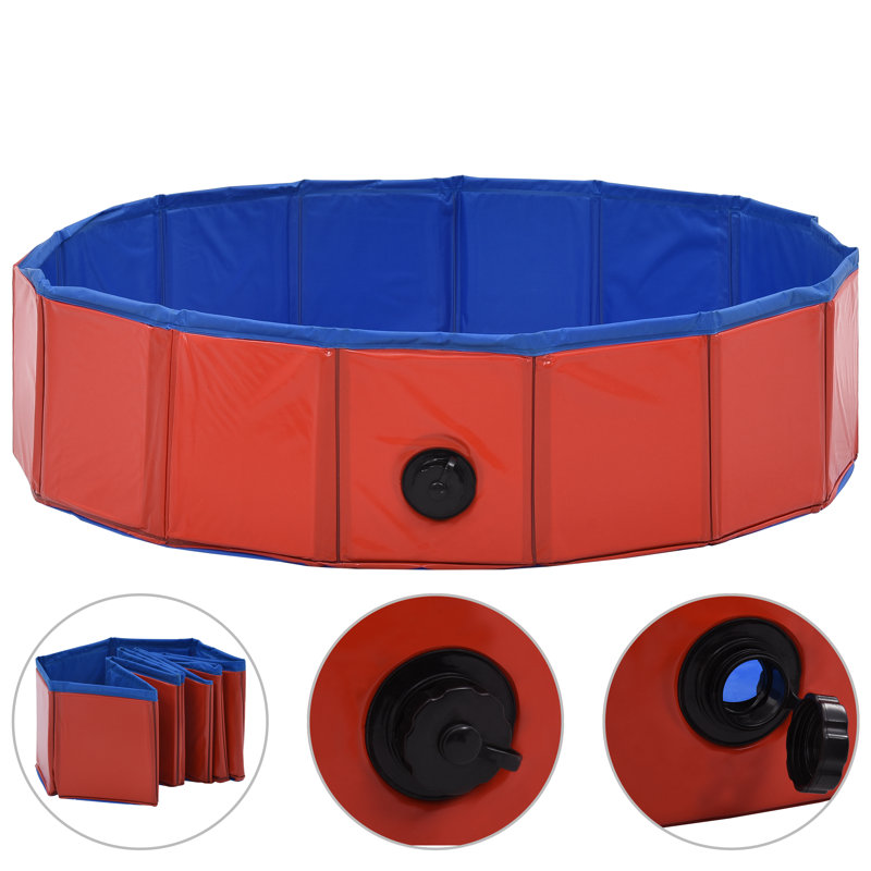 Gunnulf PVC Pet Pool, 31.5" W × 7.9" H, Red