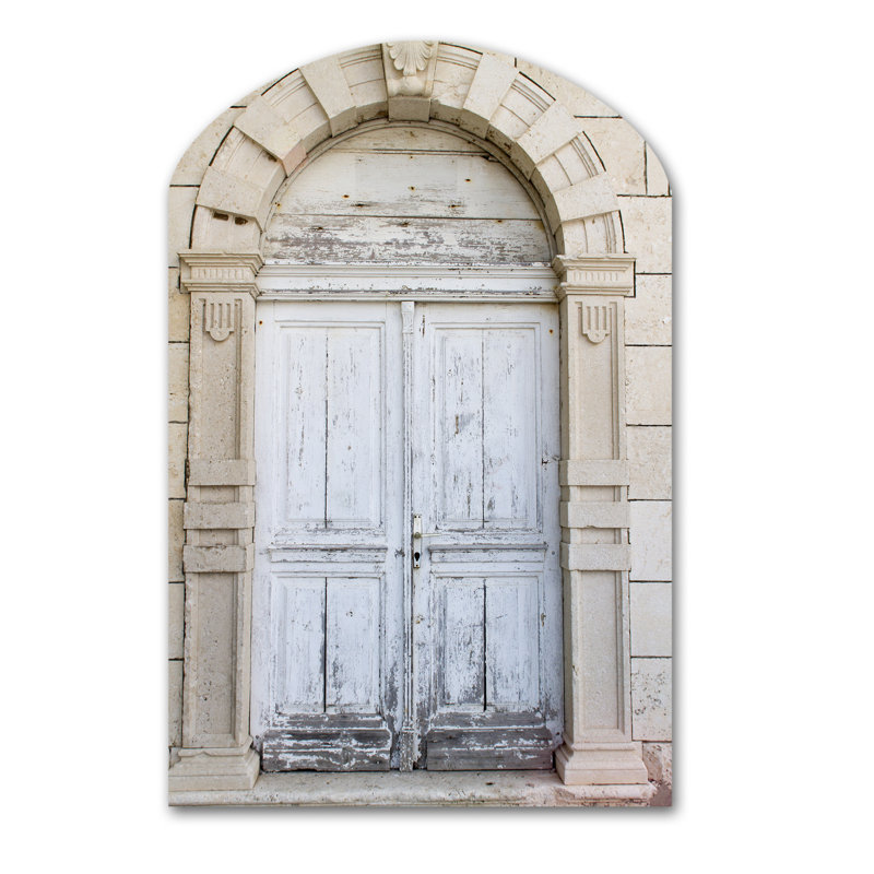 Porte italienne rétro vintage, art mural asymétrique en métal, H 43 po x l 33 po