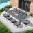 Red Barrel Studio® 11 Pieces Patio Dining Sets All-weather Wicker Patio Furniture With Large Size Rectangular Table Seating Sets For Garden Backyard Deck Outdoor Dining Sets With Cushions And Pillows
