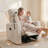 Power Recliner Chair, Swivel Reclining Nursery Rockers For Baby Room & Living Room With Chenille, Phone Holder, USB/Type-C Ports, Arm Storage, Light Brown-126695225