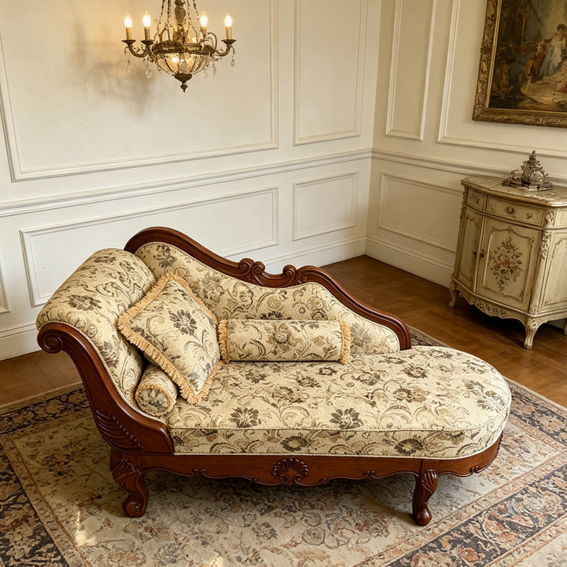 Fauteuil de princesse en bois brun 70,08 po style américain