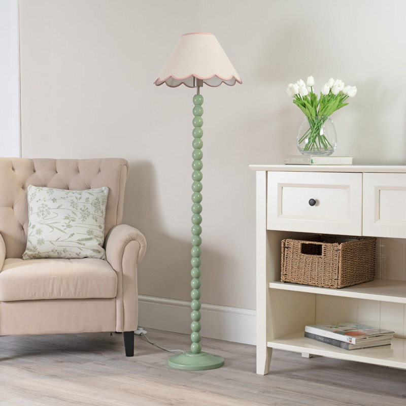 Bobbles 144cm Traditional Floor Lamp, White/Pink, Green