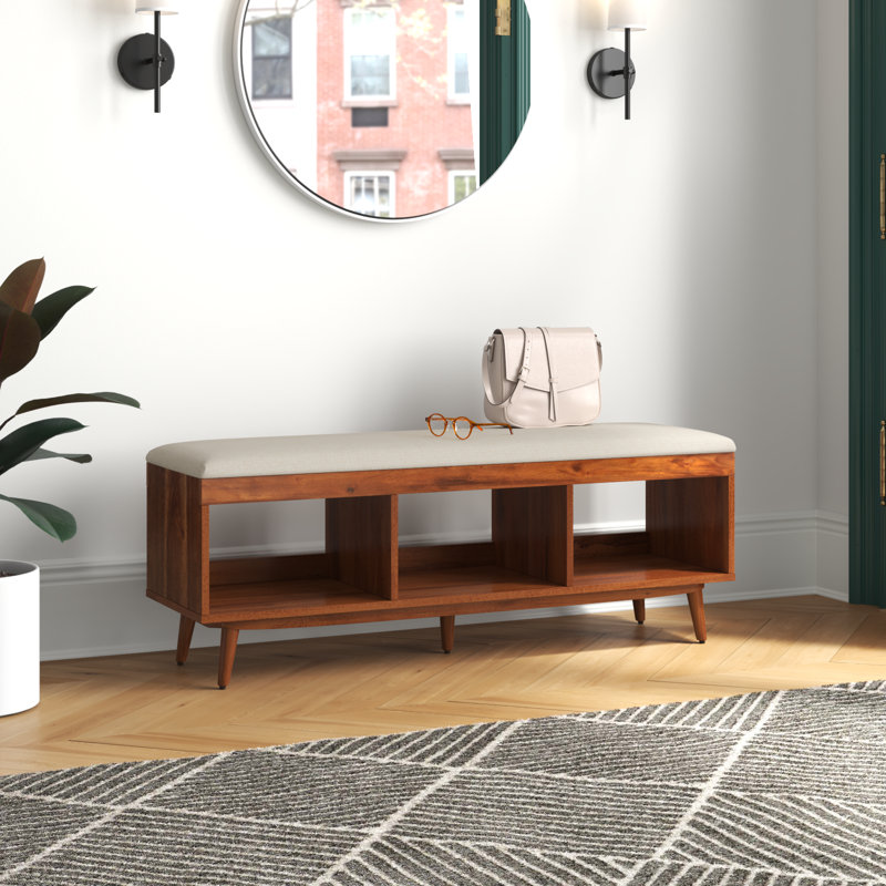 Ross Storage Bench, Cream/Natural Acacia