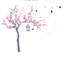 Décalcomanie murale Arbre en fleurs et oiseaux-632209324-632209325