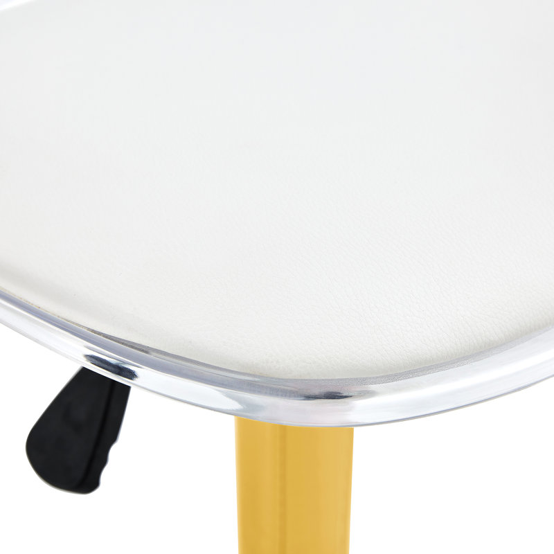 Tabourets de bar modernes et minimalistes, rotatifs à 360 ° et réglables en hauteur, de 2, sièges en polyuréthane dorés, siège pivotant confortable et ergonomique, style pour la réception et les bars
