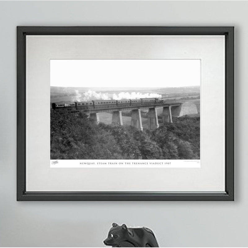 Newquay, Steam Train On The Trenance Viaduct 1907 - Single Picture Frame Print, 60cm H x 80cm W x 2.3cm D