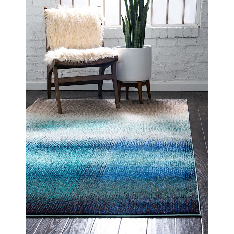 Bleu marine/bleu marine shirey Tapis décoratif, Rectangle 8 pi x 11 pi