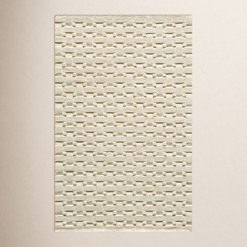 Tapis ivoire en laine touffeté à la main Carissa, Rectangle 3 pi 3 po x 5 pi 3 po