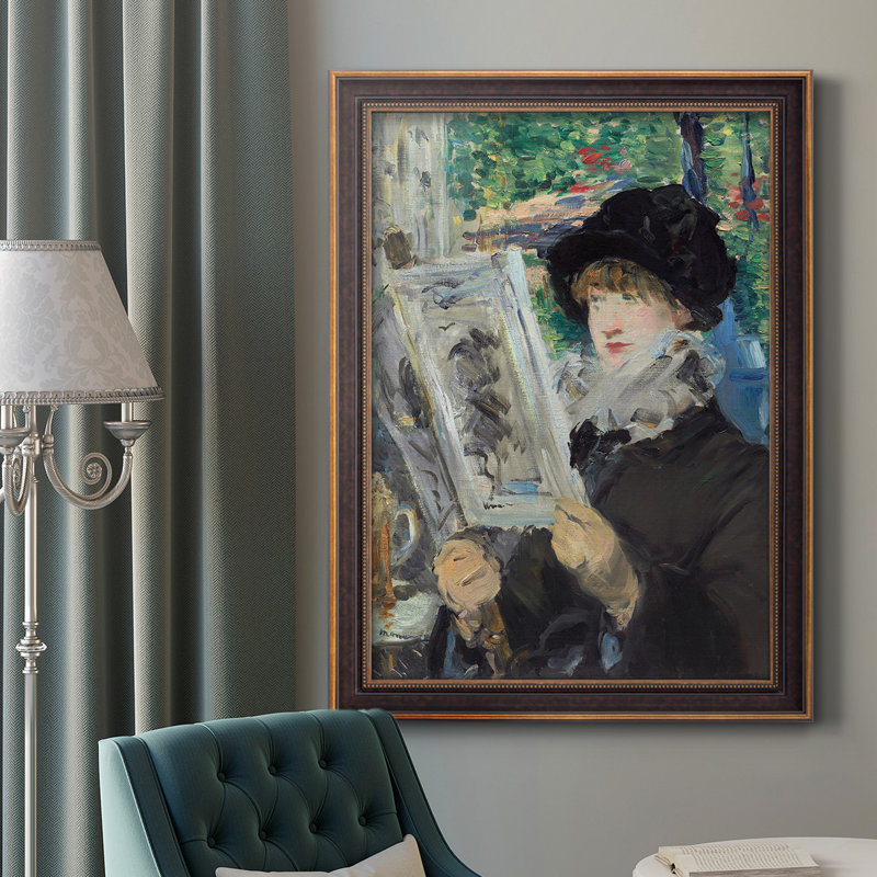 Femme lisant - reproduction de cadre photo, H 20 po x l 16 po x P 2,5 po