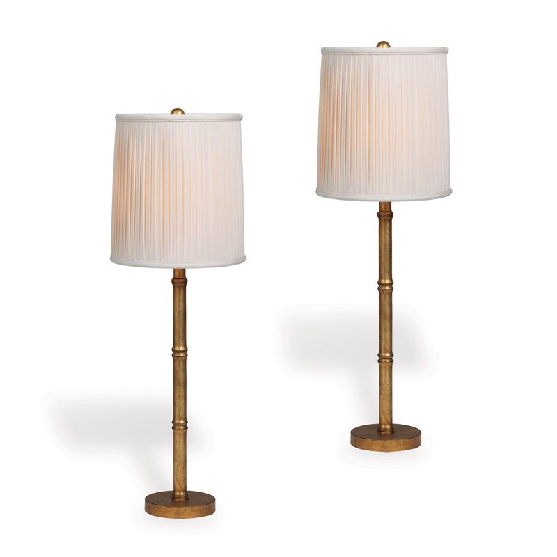 Lauderdale Buffet Table Lamp Set, Antiqued Gold Leaf