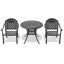 (Coussins de couleurs aléatoires) Ensemble de meubles de patio en aluminium coulé avec coussins-351849091