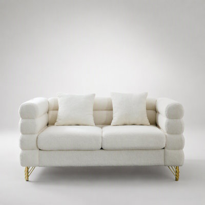 Canapé d'angle surdimensionné de 152 cm (60 pouces), tissu confortable pour le salon, siège profond et 2 coussins lombaires pour une détente optimale.