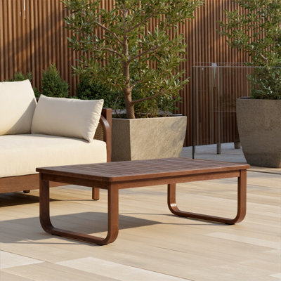 Table basse d'extérieur Delavina en eucalyptus brun