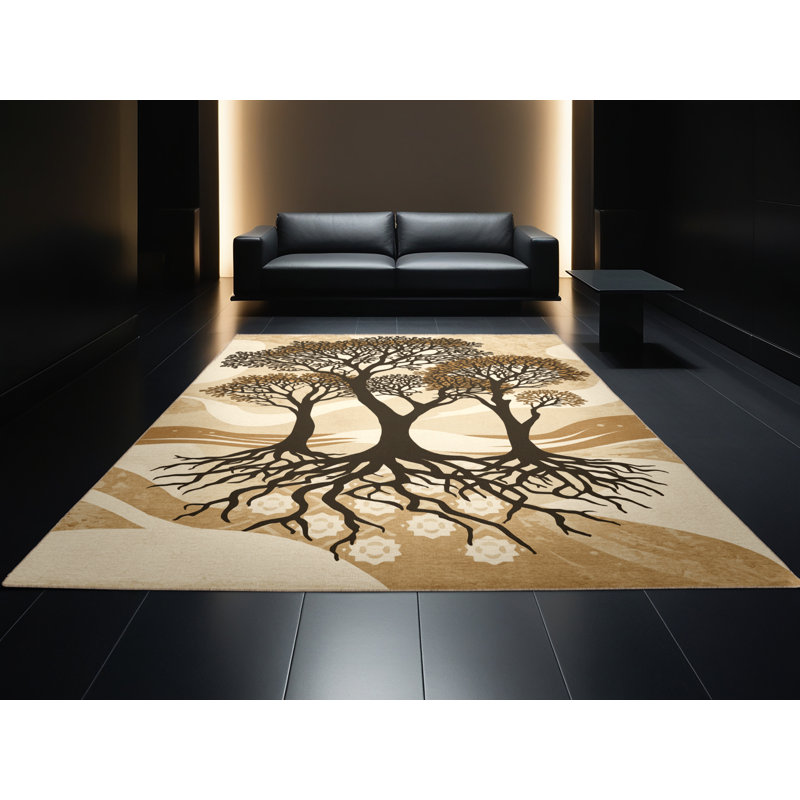 Tapis moelleux doux d'inspiration marocaine Kamena, 6 po de diamètre