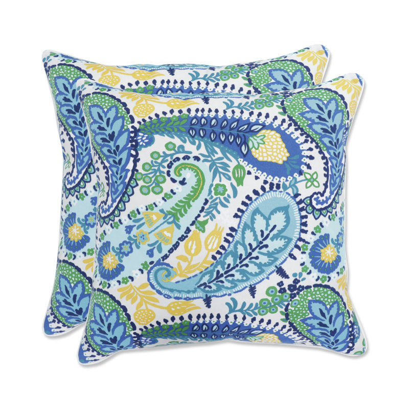 Paisley Outdoor Throw Pillow