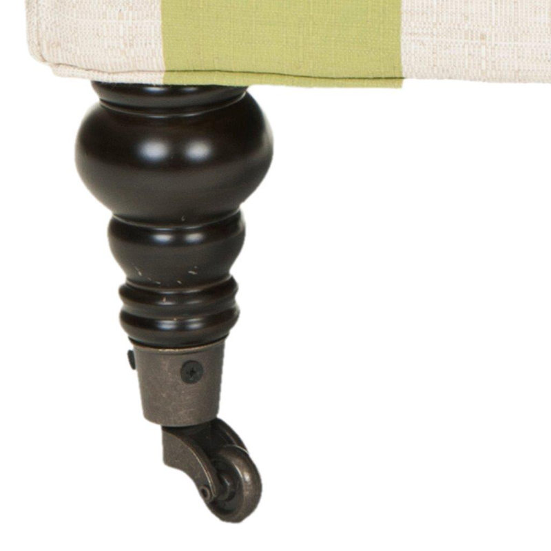 Upholstered Slipper Chair, Key Lime/Beige Polyester Blend, No