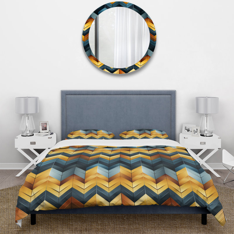 Ensemble de housse de couette en microfibre blanc / doré, Housse de couette pour très grand lit et 2 très