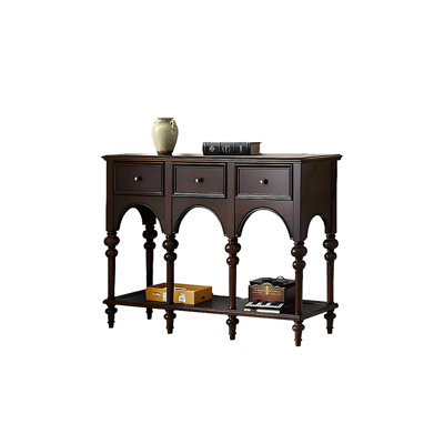 47.24"American-style solid wood brown-colored entrance table storage rack