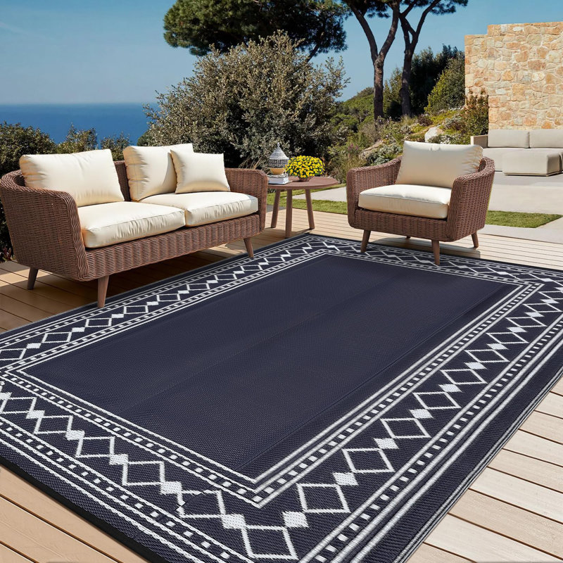 Tapis d'extérieur imperméable à l'eau, Blue, Tapis de couloir de 10 pi x 20 pi