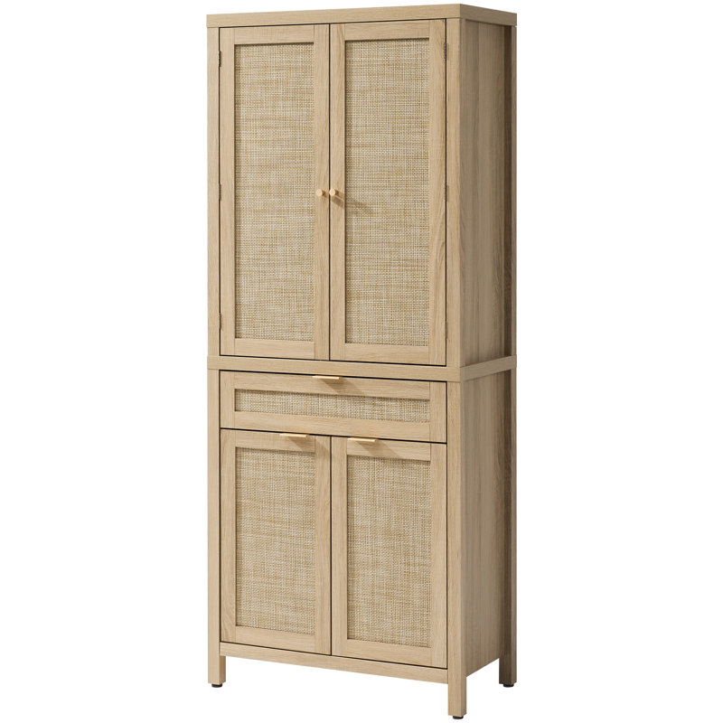 Armoire de rangement 72 po H 72,1 po avec tablettes réglables, Chêne clair