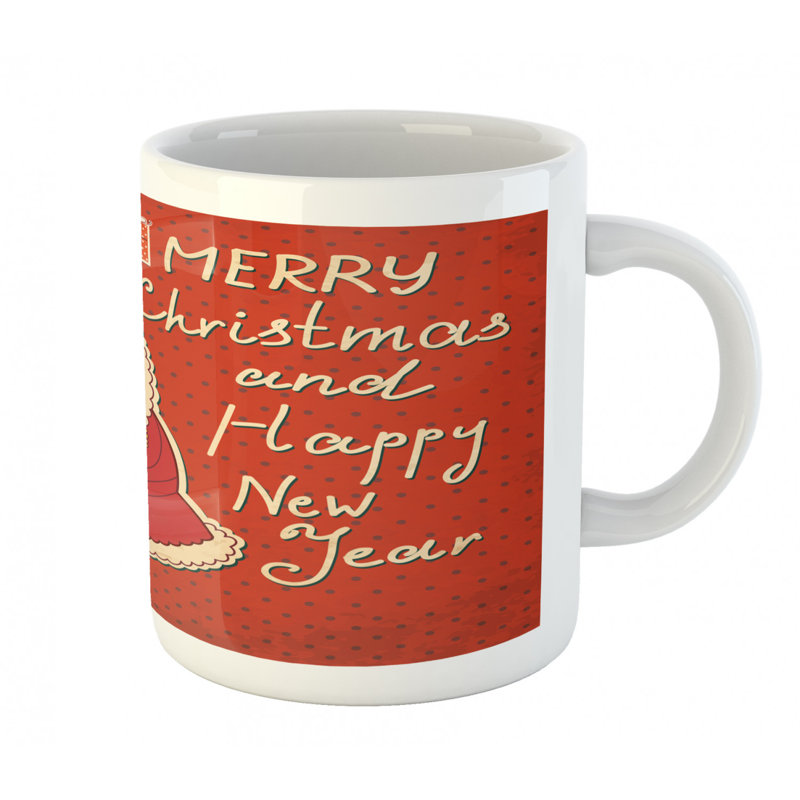 Tasse à café père noël holding oiseau