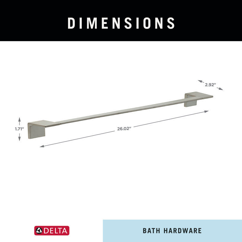 Vero 24 in. Wall Mount Towel Bar Bath Hardware Accessory, Brilliance Stainless