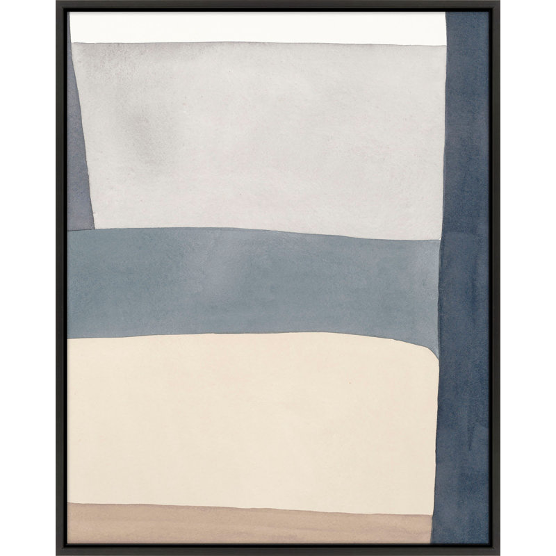 «Tout en bleu profond» par Julia Balfour - Art mural encadré, H 50 po x l 40 po x P 1,4 po, Toile encadrée noire