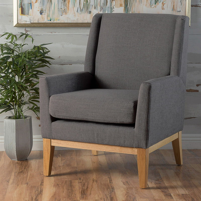 Samiya 72.39Cm Wide Polyester Armchair Mid Century modern accent chair Dimensions: 27. 50"D x 28. 50"W x 36. 50"H Some assembly required.