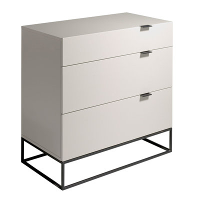 Chest of drawers grey wood and steel